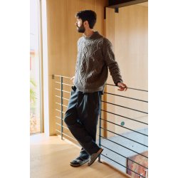 S�lve Aran Genser, herre - strikkekit, Finull - M