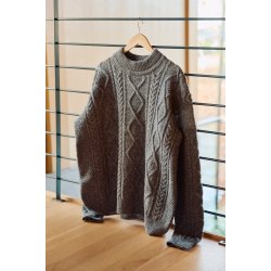 S�lve Aran Genser, herre - strikkekit, Finull - M