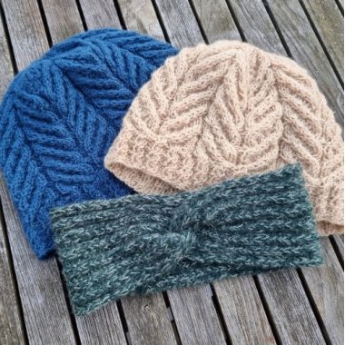 Hue, tørklæde og vante-kits