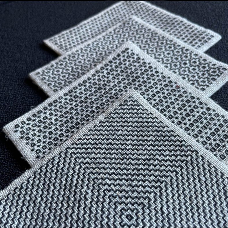 Blackwork kaffebrikker Broderikit 