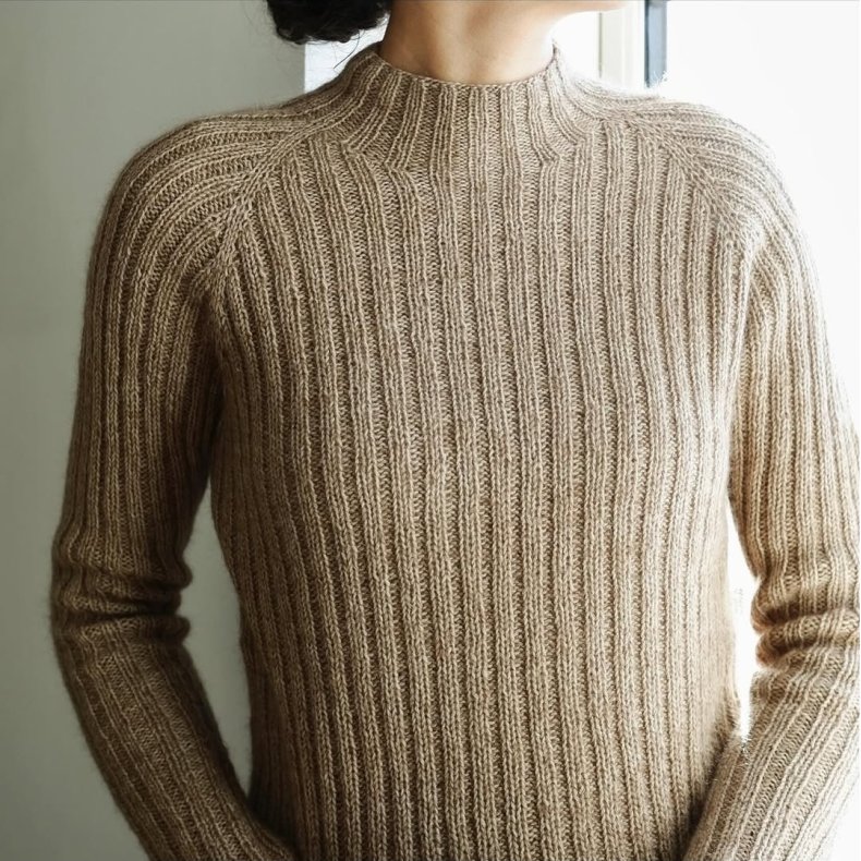 Classic Rib - strikkekit, merino+soft silk mohair - L (XL)