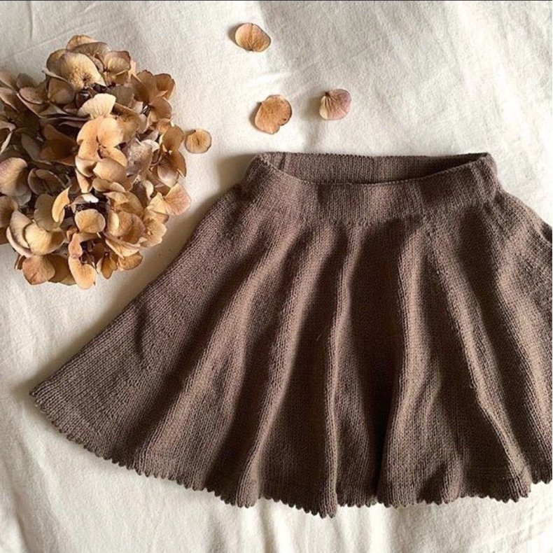 Olives Swing Skirt - strikkekit, Pure Silk - 6(8) r