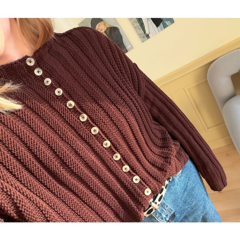 Axis Cardigan - strikkekit, ensfarvet - Str. S/M