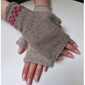 Helles halve handsker - strikkekit, Biolana Fine Mondial - med mnster