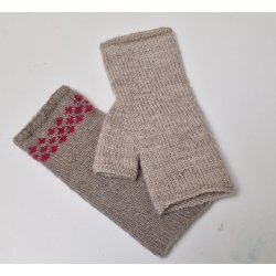 Helles halve handsker - strikkekit, Biolana Fine Mondial - med mnster