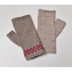 Helles halve handsker - strikkekit, Biolana Fine Mondial - med mnster