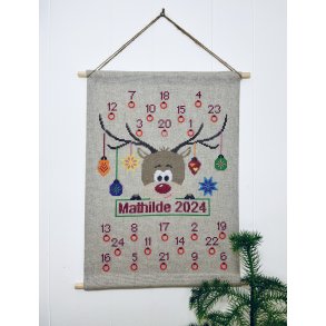 Christmas with Rudolph adventskalender - broderikit - bestillingsvare