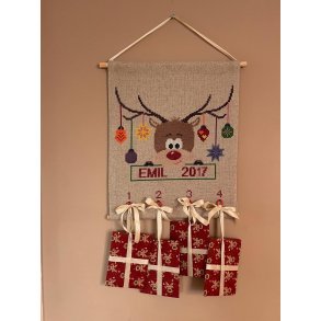 Christmas with Rudolph julekalender - broderikit - bestillingsvare