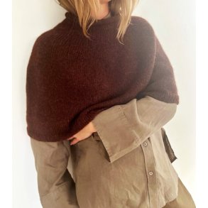  Plain Yoke Poncho - garnpakke, Snefnug - XXS - L