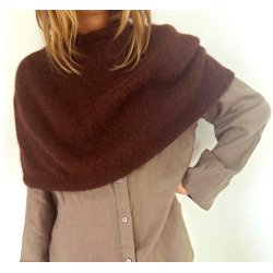  Plain Yoke Poncho - garnpakke, Snefnug - XXS - L