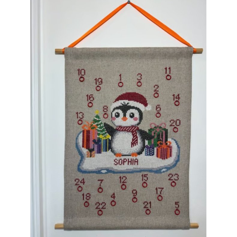 Penguin julekalender - broderikit - bestillingsvare