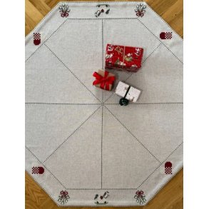 Motiver - ottekantet juletrstppe - broderikit - bestillingsvare