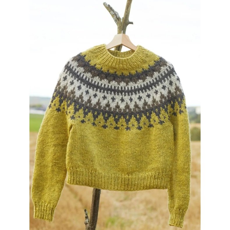 Varde Genser Dame (norsk opskrift) - strikkekit, Vams - M (L)