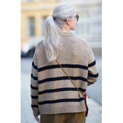 Uni Stribegenser (norsk opskrift) - strikkekit, Fivel - M (L)