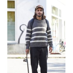Uni Stribegenser (norsk opskrift) - strikkekit, Fivel - M (L)
