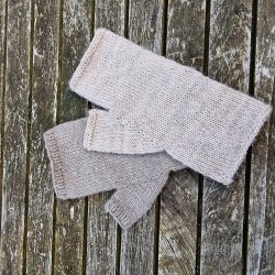 Helles halve handsker - strikkekit, Biolana Fine Mondial - med mnster